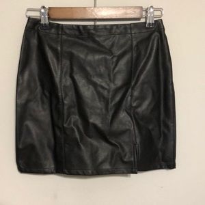Never worn black leather skirt!